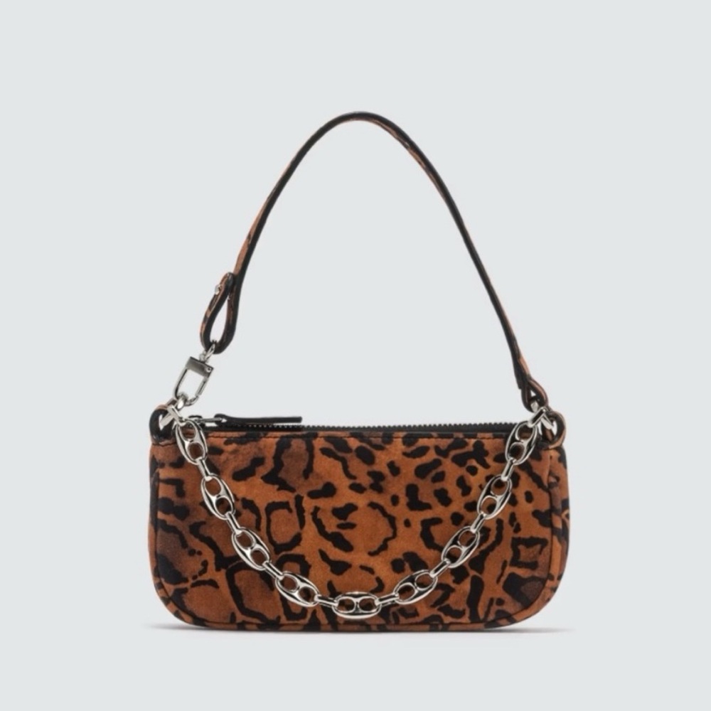 By Far Mini Leopard Mini Rachel Suede